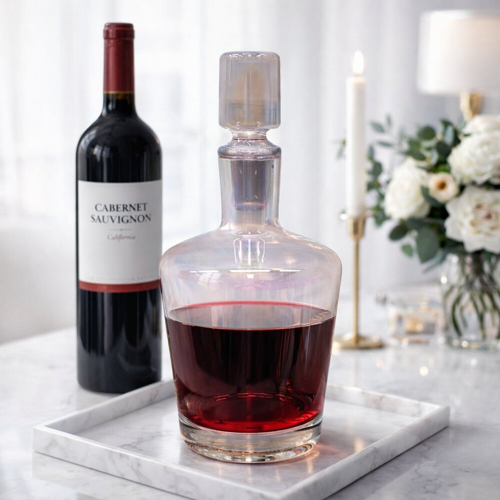 40.5oz Pink Glass Decanter - Picture 2 of 5